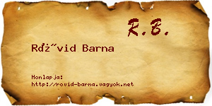 Rövid Barna névjegykártya